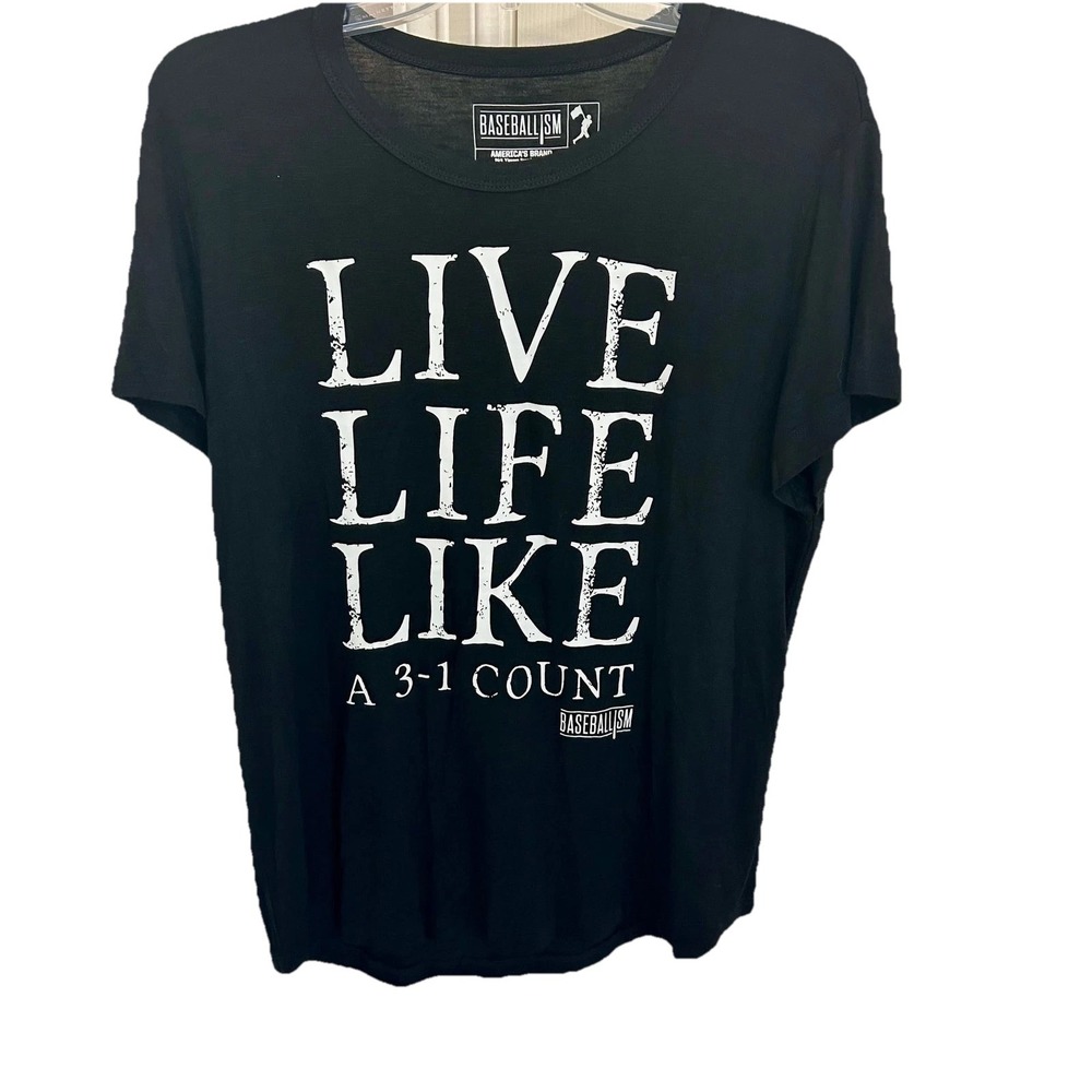 Baseballism Women’s Live Life Like Black Short Sleeve Tee